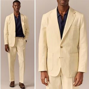 J. Crew Crosby Blazer Jacket Sport Coat Suit Linen Cotton Old Money 41R NWT
